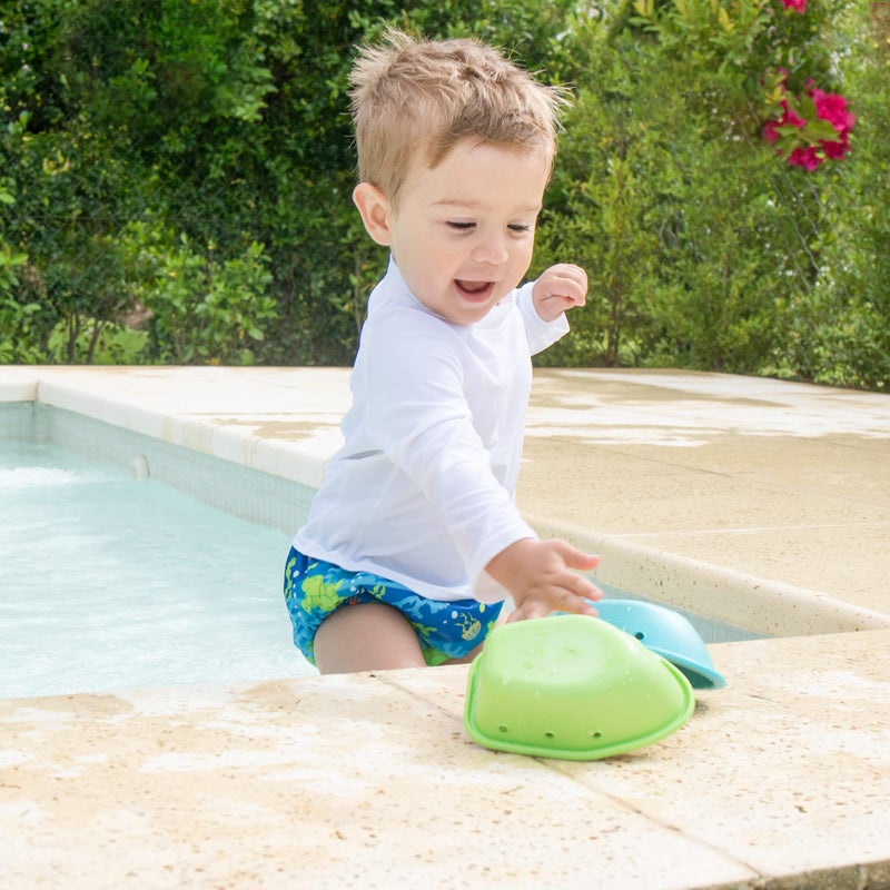 green sprouts Boys' Snap Reusable Absorbent Swimsuit Diaper, Royal Blue Turtle Journey, 24 M - Image 4
